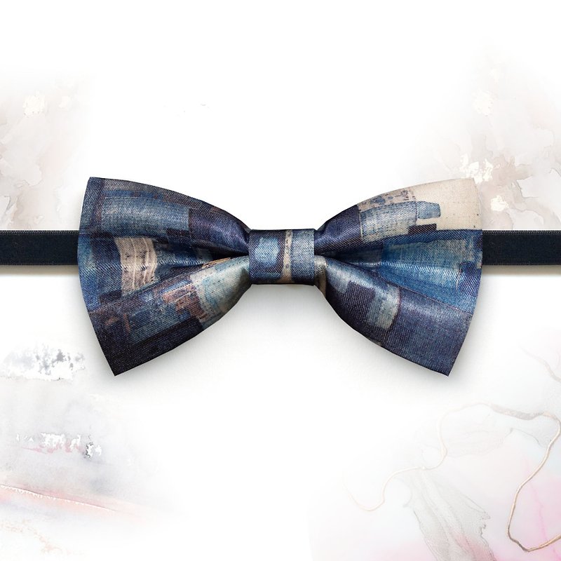 Style 0189 Bowtie - Blue Denim pattern - Ties & Tie Clips - Other Materials Blue