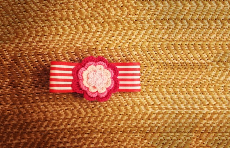 Handmade Red ribbon bow accessory (hair clip/ hair band/ corsage) - Hair Accessories - Other Materials Red
