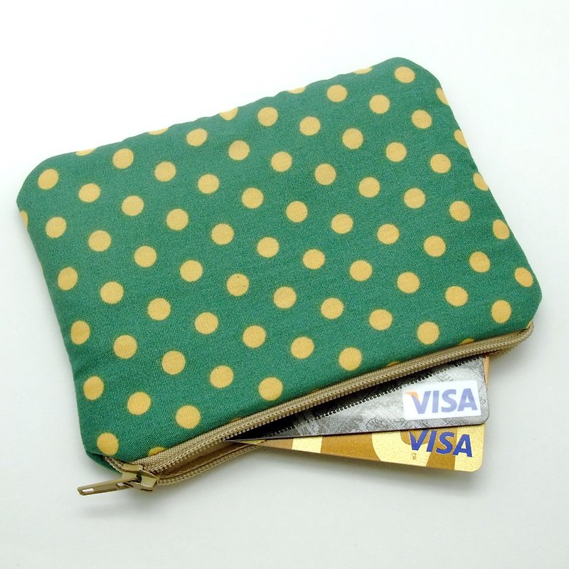 Zipper pouch / coin purse (padded) (ZS-119) - Coin Purses - Cotton & Hemp Green