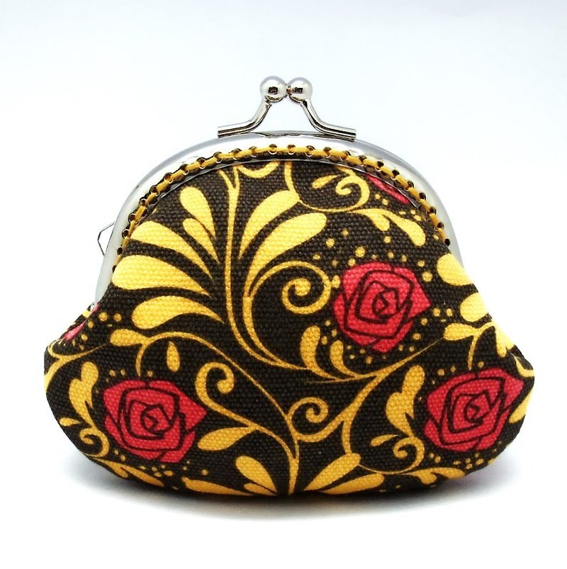 Small clutch / Coin purse (S-90) - กระเป๋าใส่เหรียญ - ผ้าฝ้าย/ผ้าลินิน สีเหลือง