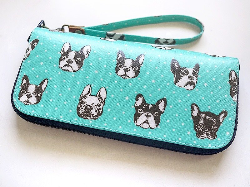 Blue-green bulk dog. Waterproof long clip / wallet / purse / purse - กระเป๋าสตางค์ - วัสดุกันนำ้ สีเขียว