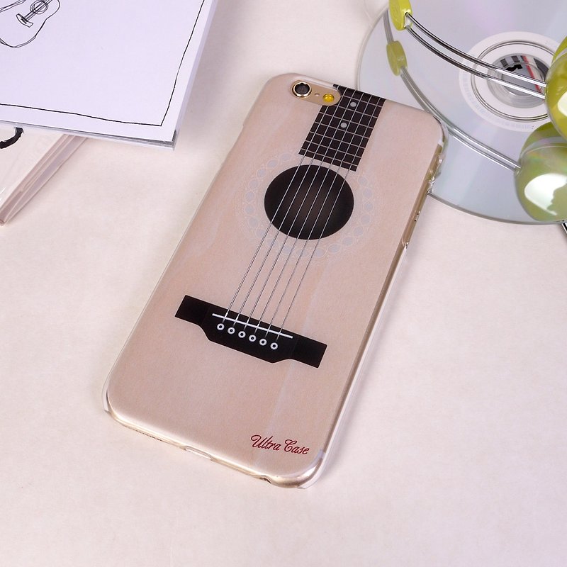Ultra Sound Acoustic Guitar Folk Print Soft / Hard Case for iPhone X,  iPhone 8,  iPhone 8 Plus,  iPhone 7 case, iPhone 7 Plus case, iPhone 6/6S, iPhone 6/6S Plus, Samsung Galaxy Note 7 case, Note 5 case, S7 Edge case, S7 case - เคส/ซองมือถือ - พลาสติก สีนำ้ตาล