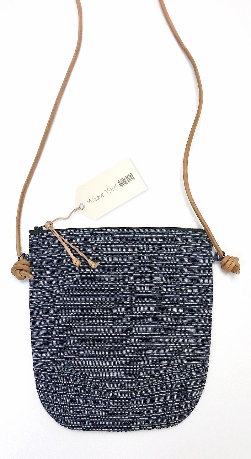Handwoven Homespun  Fabric Day Bag - Messenger Bags & Sling Bags - Other Materials Blue