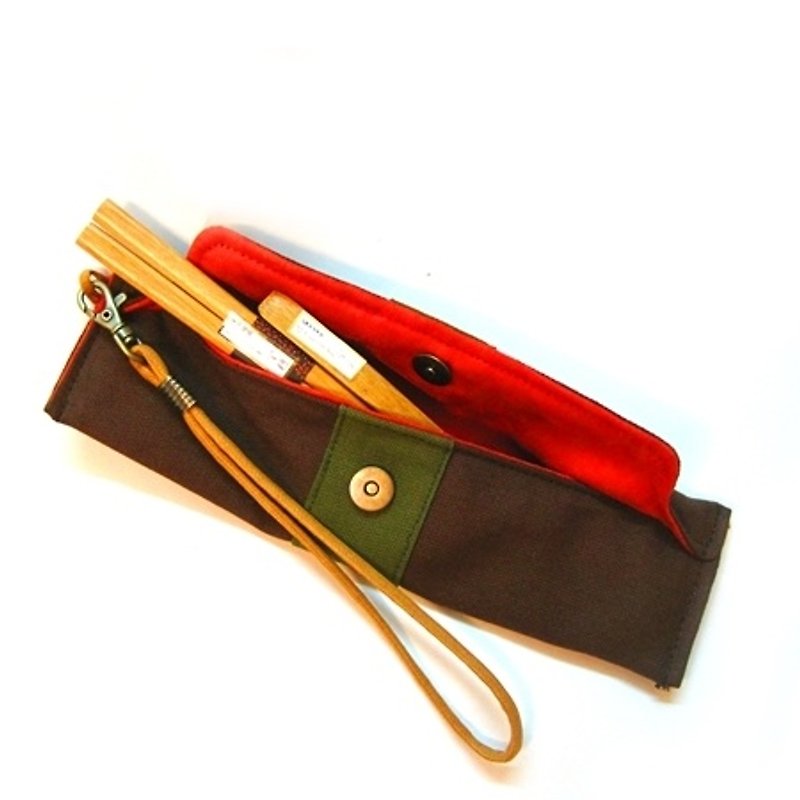 Chopsticks bag make to order* - Ladles & Spatulas - Cotton & Hemp Brown