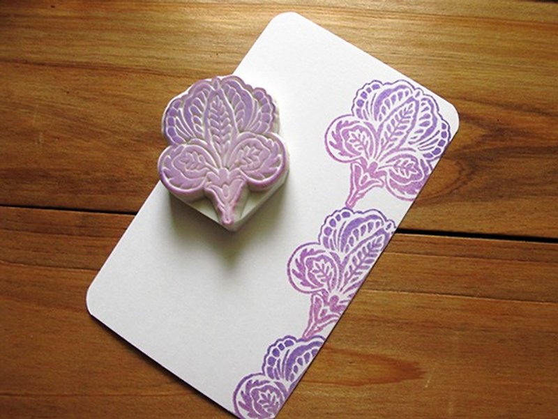 Apu手工章 精美歐風裝飾感花卉印章 - 印章/印台 - 橡膠 