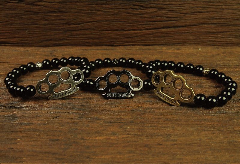 [METALIZE] Brass Knuckles 8MM Beaded Bracele finger tiger 8mm beaded bracelet - Bracelets - Gemstone 