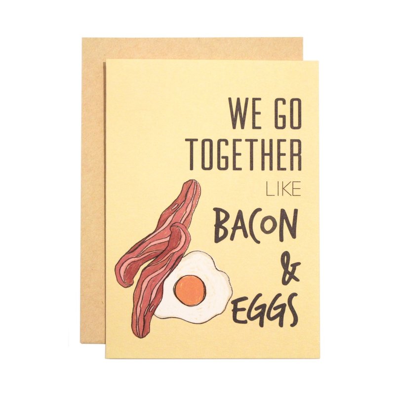 TOGETHER系列 幸福小卡 - Bacon & Eggs - 卡片/明信片 - 紙 黃色