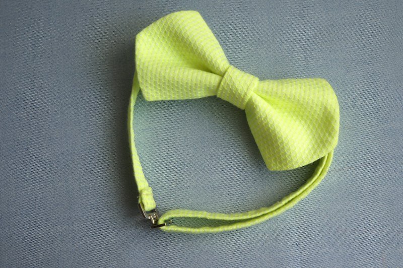 Spring meadow little trip! Sharp double tie (Neon Yellow) - Ties & Tie Clips - Cotton & Hemp Yellow