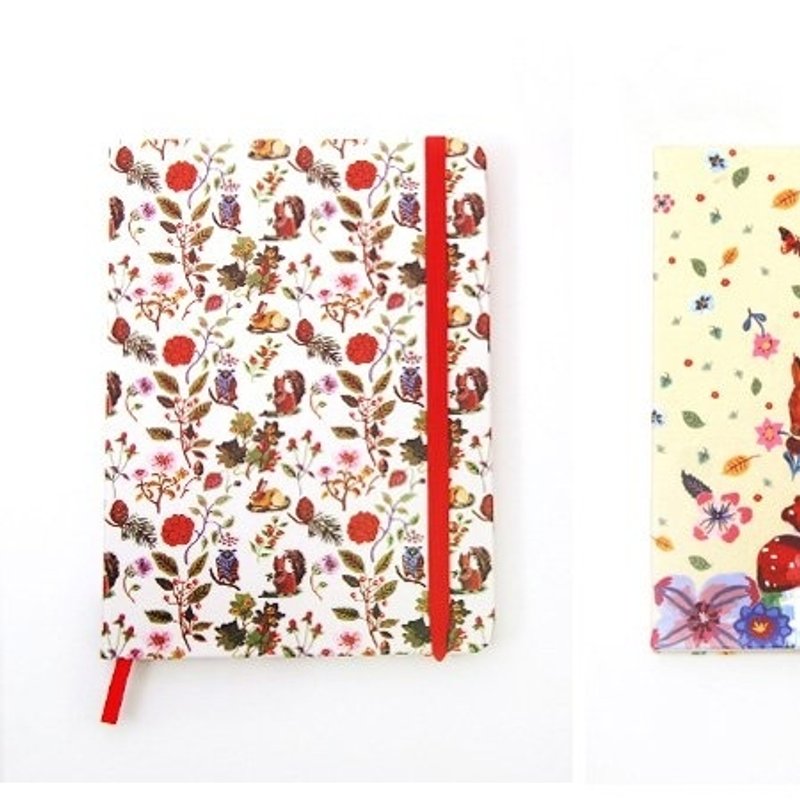 Dessin x 7321 Design-Nathalie Lete strap hardcover notebook - Forest, 7321-05864 - สมุดบันทึก/สมุดปฏิทิน - กระดาษ หลากหลายสี