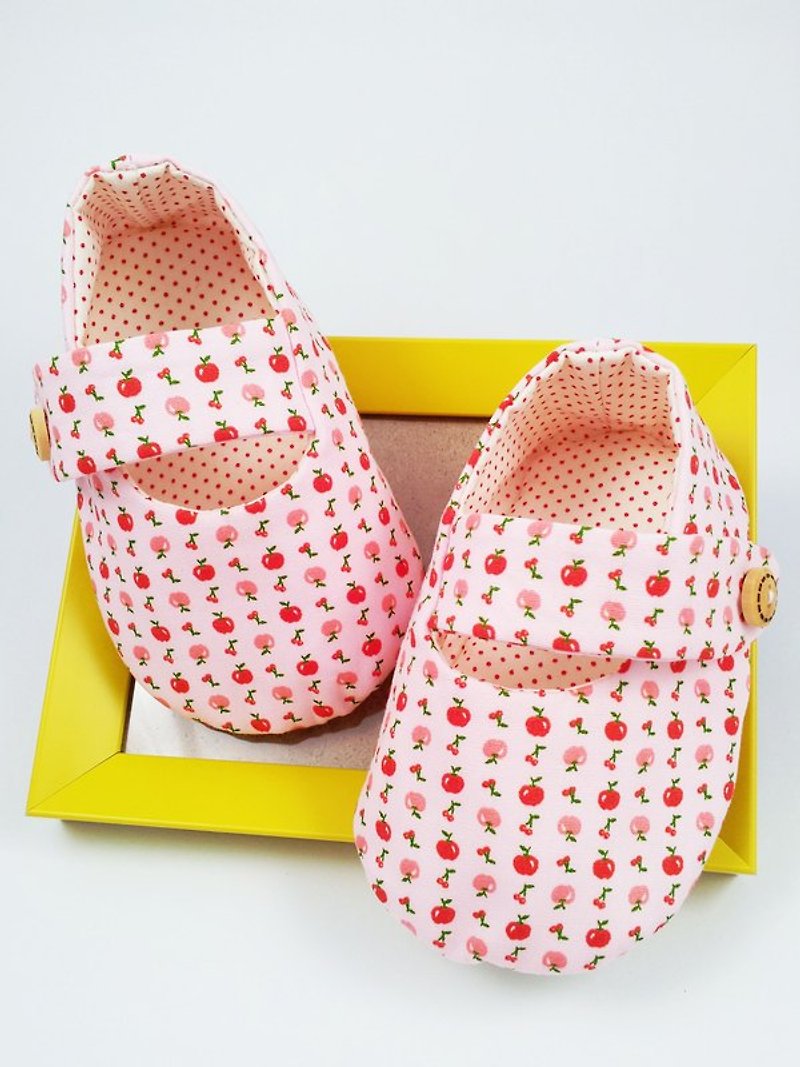 手工嬰兒鞋  BABY彌月禮《小蘋果》《平平安安》 - 嬰兒鞋/學步鞋 - 其他材質 紅色