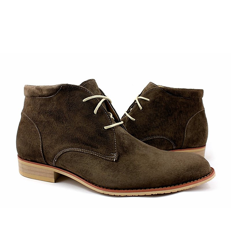 Hau Temple yield nubuck desert boots British Lun Modeng coffee - Men's Boots - Genuine Leather Brown