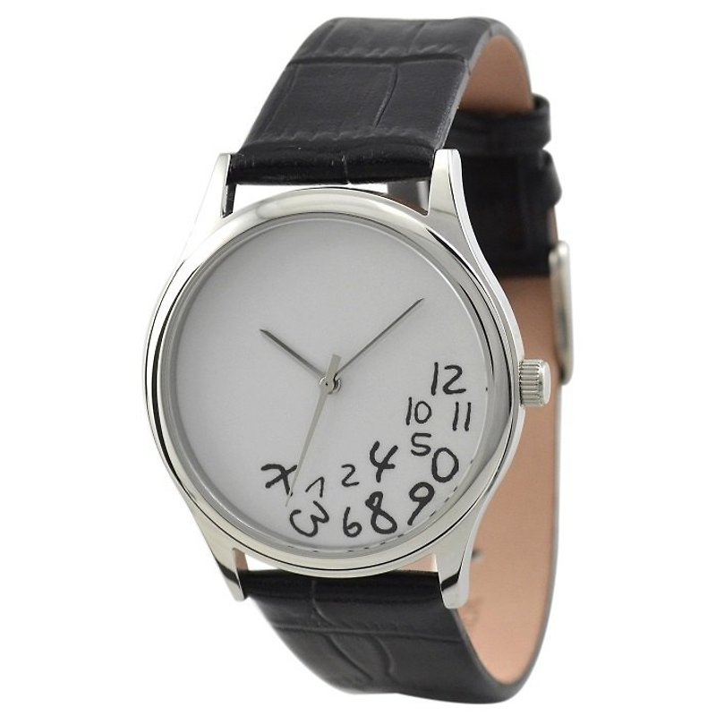 瘋狂數字手錶(白色) - 男裝錶/中性錶 - 其他金屬 白色