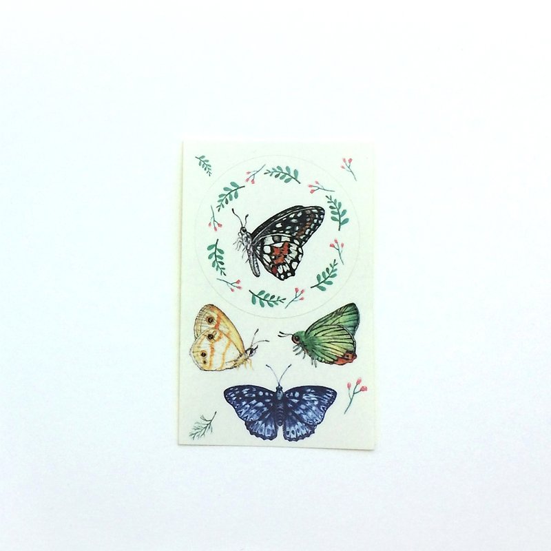 Sticker black butterfly - สติกเกอร์ - กระดาษ สีเขียว