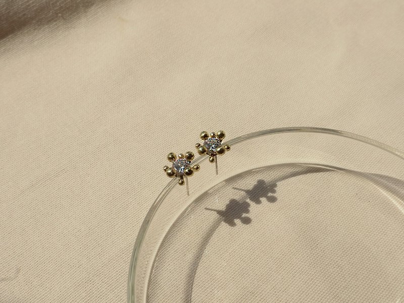 Round Di instant shine immortal beautiful 925 Silver needle earrings - ต่างหู - ทองแดงทองเหลือง สีทอง