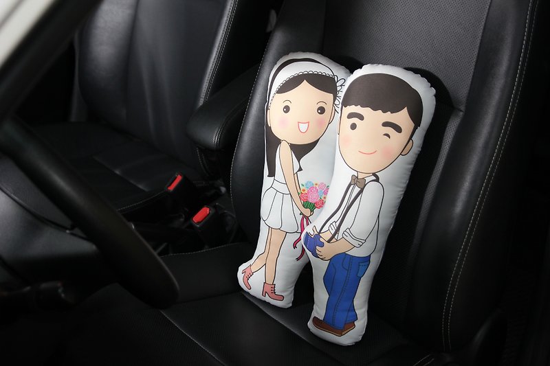 Customized modeling pillow (70 cm below)] Q version of the figure / photo pillow / pet pillow / couple pillow / bed / doll / Valentine's Day gift - Custom Pillows & Accessories - Other Materials Multicolor
