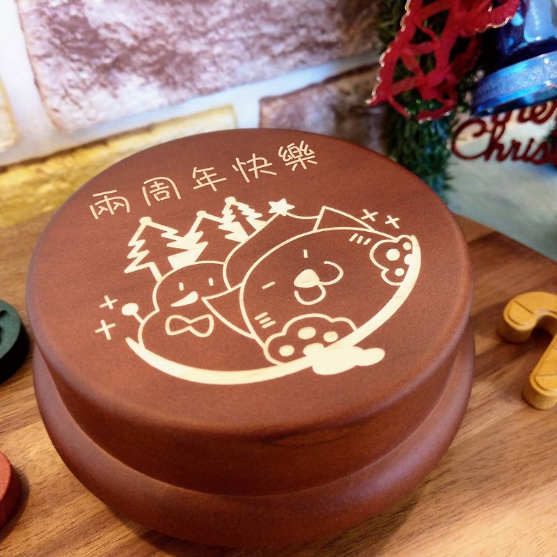 Engraved Christmas Series Music Box-(Pictures 9~16) [Christmas Gifts, Exchange Gifts] - Other - Wood Green