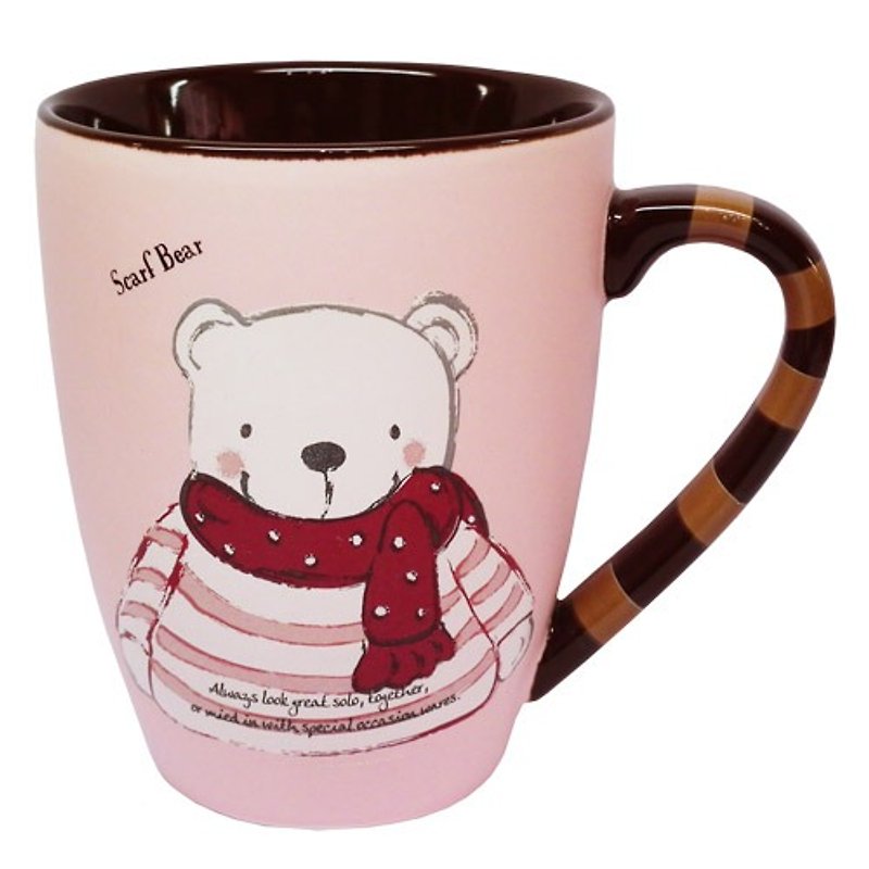 圍巾暖暖熊馬克杯-女熊 - แก้วมัค/แก้วกาแฟ - วัสดุอื่นๆ 