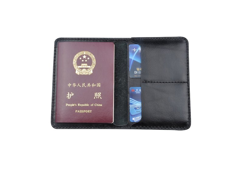 Hand-made first layer cowhide double passport card holder in five colors to choose free custom English name - Leather Goods - Genuine Leather 