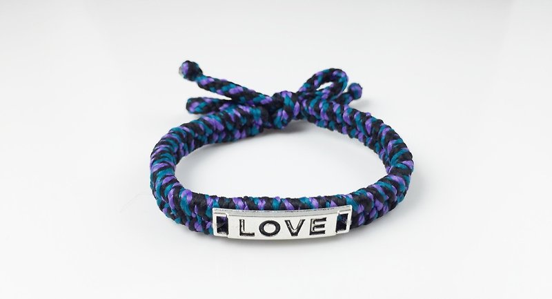 LOVE braid series (Valentine's Day Collection) - purple, green and integrated color - สร้อยข้อมือ - วัสดุอื่นๆ สีม่วง