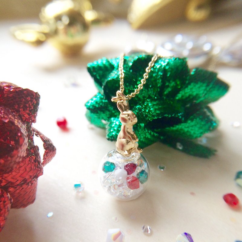 Rabbit necklace / design of Christmas - สร้อยคอ - วัสดุอื่นๆ 