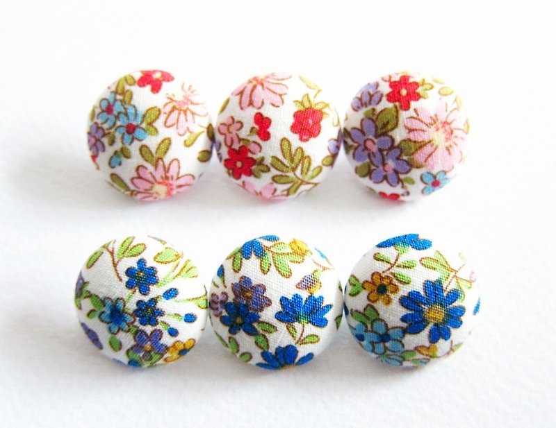 Cloth button button knitting sewing handmade material small floral DIY material - Knitting, Embroidery, Felted Wool & Sewing - Cotton & Hemp Multicolor