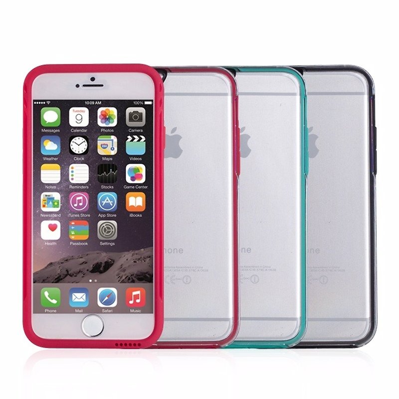 SW iPhone 6 special color border transparent back cover - black / red / green 47277795446462 - Phone Cases - Other Materials 