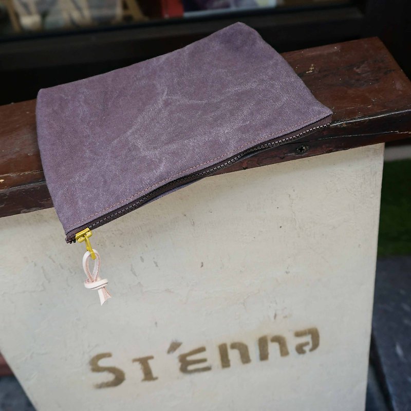 Sienna Stone Washed Canvas Universal Pouch - กระเป๋าเครื่องสำอาง - ผ้าฝ้าย/ผ้าลินิน สีกากี