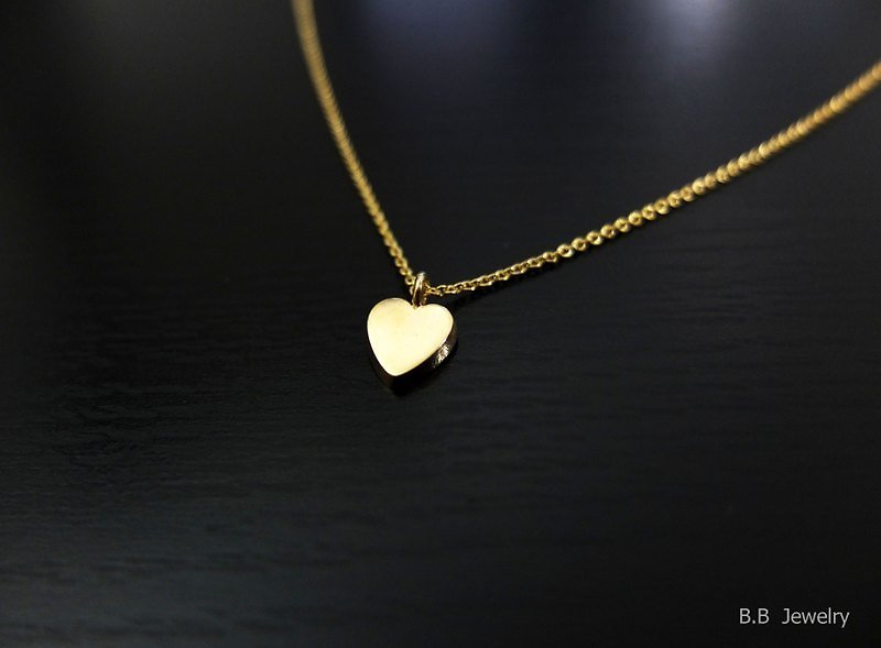 【BB】k gold little love necklace. 925 Silver plating K gold - Necklaces - Gemstone 