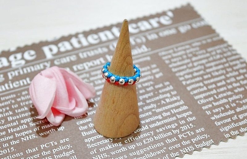 <Double circle>-Hand-knitted silk Wax thread ring series -//You can choose your own color// - แหวนทั่วไป - ขี้ผึ้ง หลากหลายสี