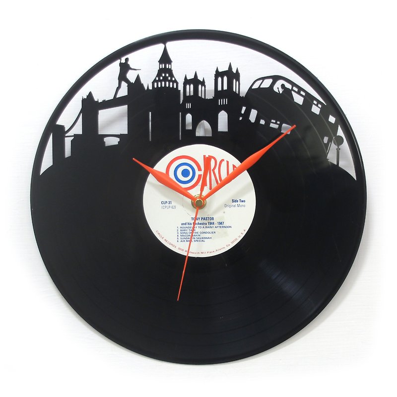 ロンドン ブリティッシュ スパイブラックプラスチック クロック - 時計 - その他の素材 レッド