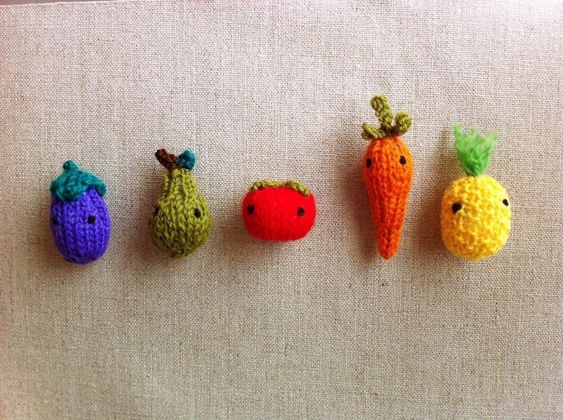 手織娃娃 ☌ 水果小磁鐵 - 磁石貼/磁鐵 - 其他材質 橘色