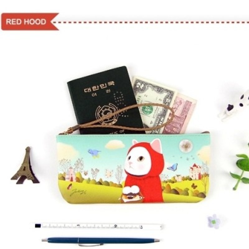 Jetoy, Choo choo sweet cat vanilla carry bag _Red hood j1504701 - กระเป๋าเครื่องสำอาง - วัสดุอื่นๆ หลากหลายสี