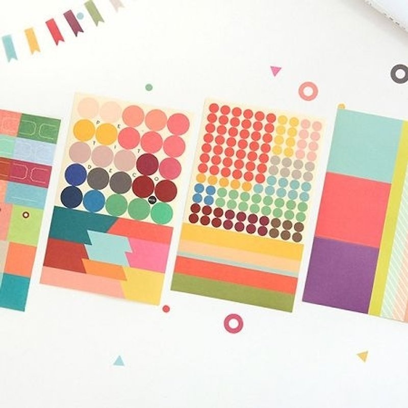 GMZ-Petite Deco Decorative Sticker Set (8 in) -basic, GMZ00892 - สติกเกอร์ - กระดาษ หลากหลายสี