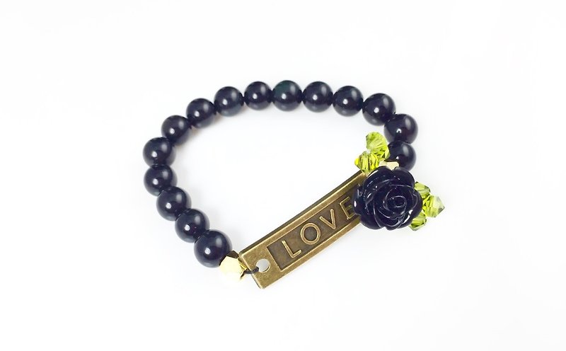 Love bronze - black onyx x Black Rose - Bracelets - Other Materials Black
