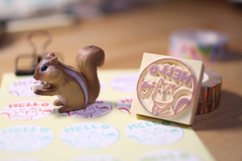 Hello! Chipmunk (with sticker) - Stamps & Stamp Pads - Rubber 
