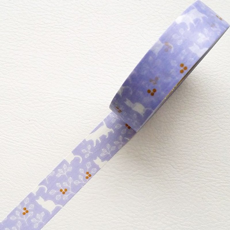 NICHIBAN Petit Joie Masking Tape and paper tape [Cat Garden - Violet (PJMT-15S016)] - มาสกิ้งเทป - กระดาษ สีม่วง