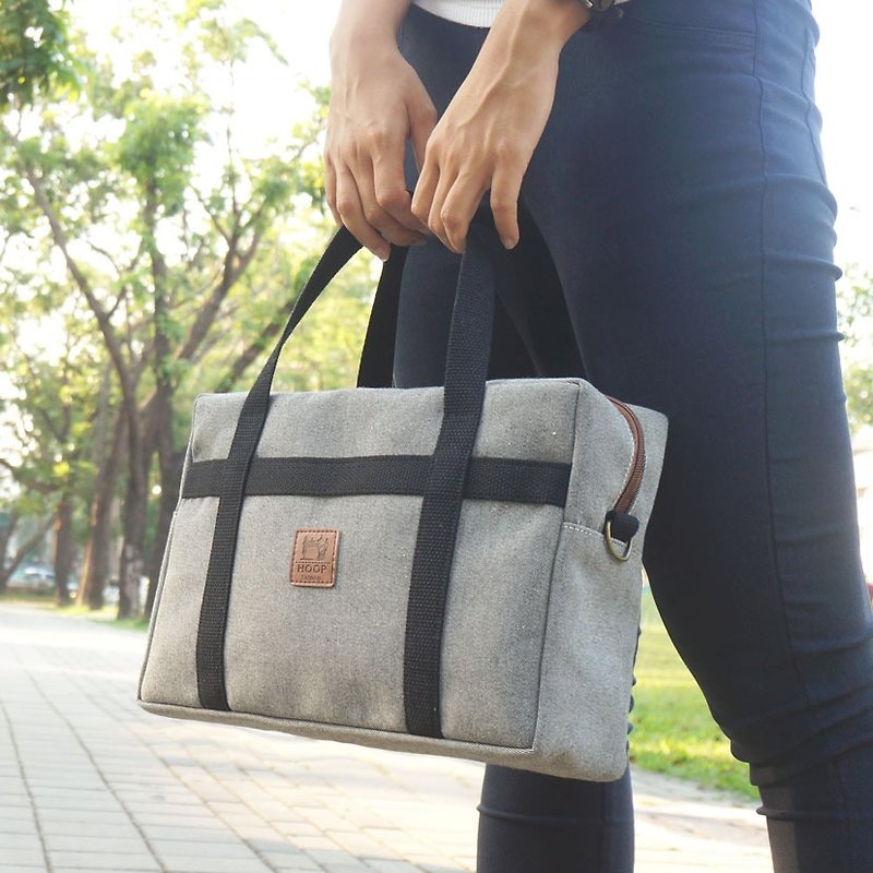 Casual briefcase - iron gray - Messenger Bags & Sling Bags - Cotton & Hemp Gray