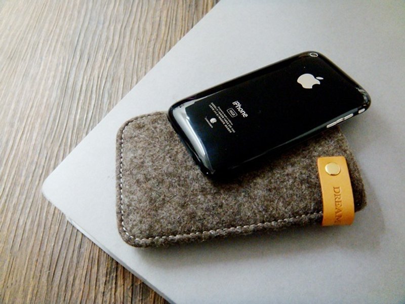 自然深灰款 iPhone系列轉式手機保護套 - อื่นๆ - ขนแกะ สีเทา