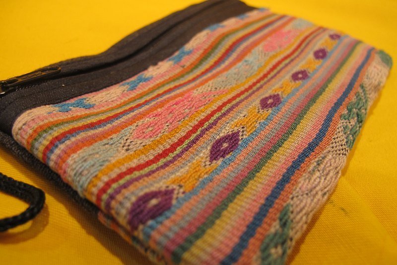 カラフルなモザイクの長方形の袋を織りアルパカ織り - グレー - その他 - その他の素材 多色