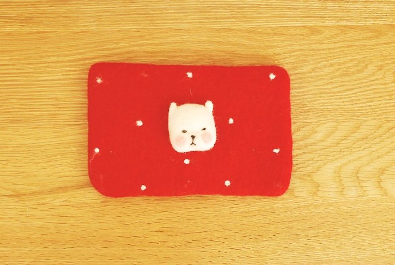 * Mori Shu * hand made wool felt - alpaca Shuiyu little Storage bag - Christmas red - Toiletry Bags & Pouches - Wool Red