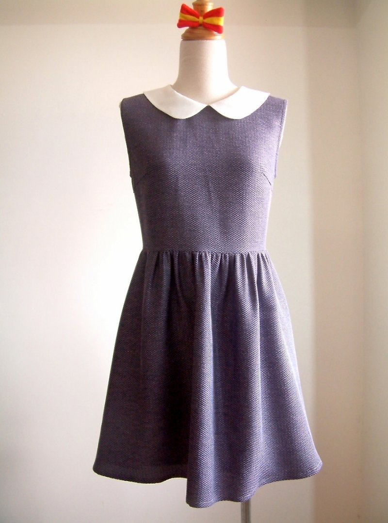 復古無袖洋裝-淺紫 - 洋裝/連身裙 - 其他材質 紫色