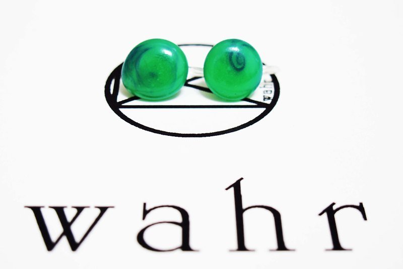 【Wahr】夾式-綠耳環(一對) - 耳環/耳夾 - 其他材質 綠色