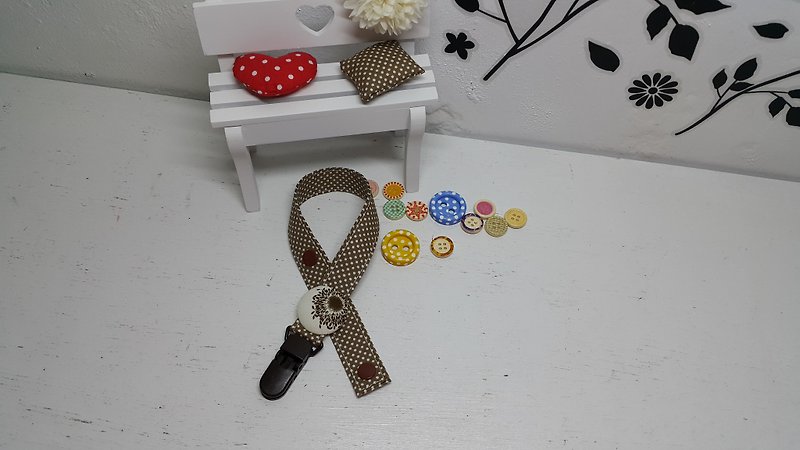 Party little pacifier clip (brown) - Bibs - Other Materials Brown