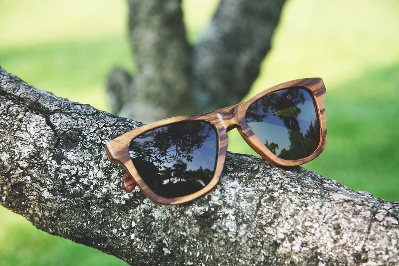 Sunglasses│Handcrafted Wooden Eyewear│ Rectangular Frame│2is ZebranoZo - Glasses & Frames - Wood Brown