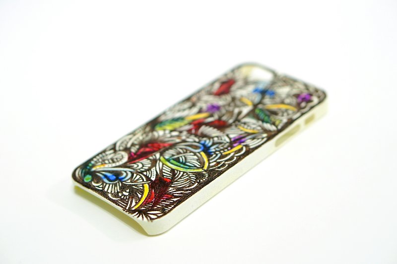【糖果般的彩繪玻璃】Apple iPhone 5 &5s 純手繪保護殼（可客製化） - 手機殼/手機套 - 塑膠 咖啡色