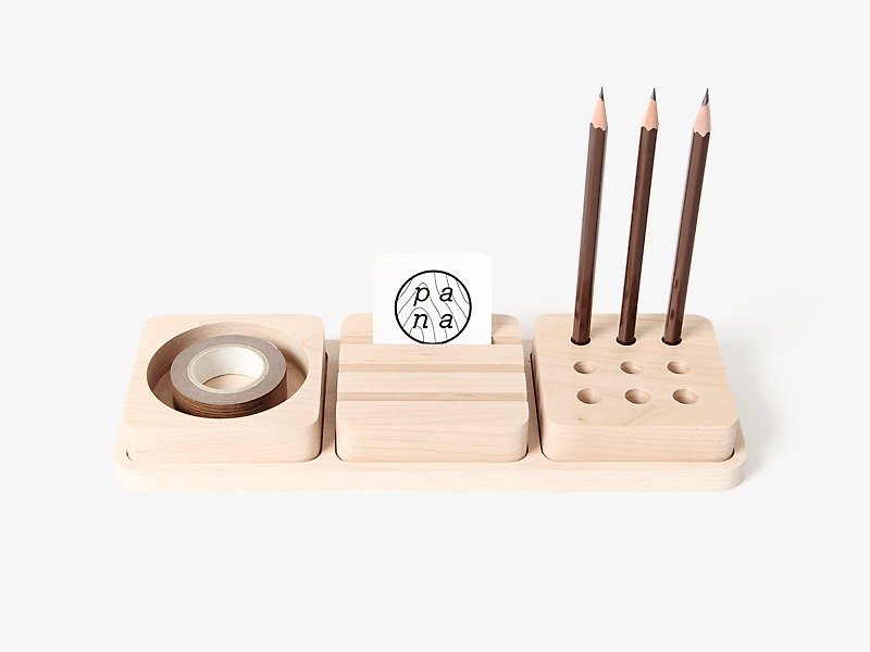 [マニュアル]パナは豆腐のブロックをオブジェクトS-文房具の収納トレイは、 - ペン立て - 木製 カーキ