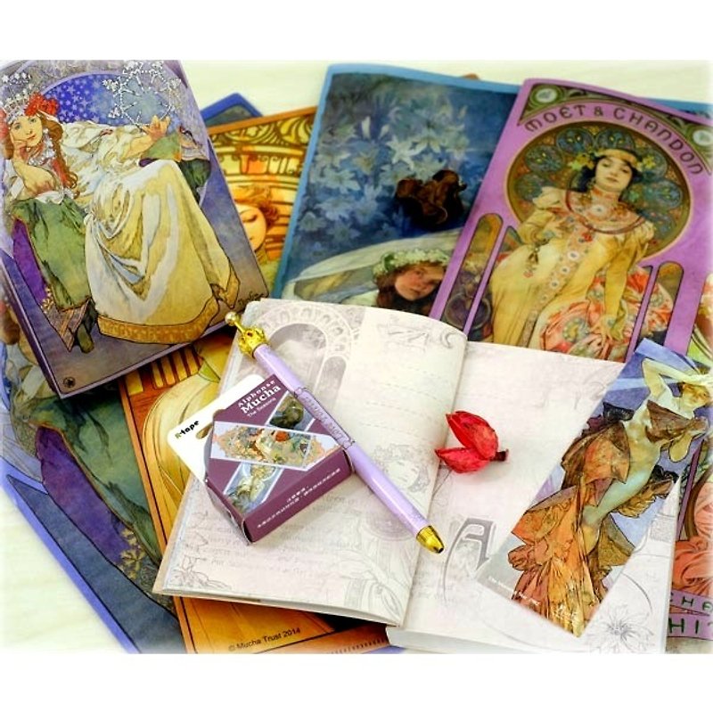 TAISO Art Master Mucha - Hyacinth Princess Stationery Series - สมุดบันทึก/สมุดปฏิทิน - กระดาษ หลากหลายสี