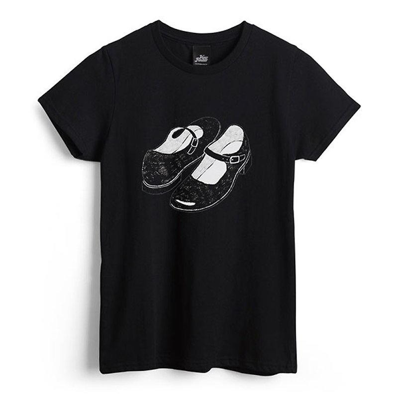 瑪莉珍鞋  - 黑 - 女版T恤 - 女 T 恤 - 棉．麻 黑色