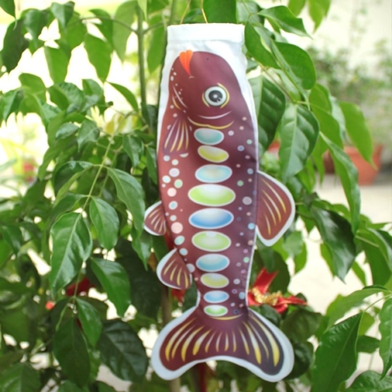 台灣國寶魚[櫻花鉤吻鮭]魚旗 30CM (咖啡) - 擺飾/家飾品 - 其他材質 咖啡色
