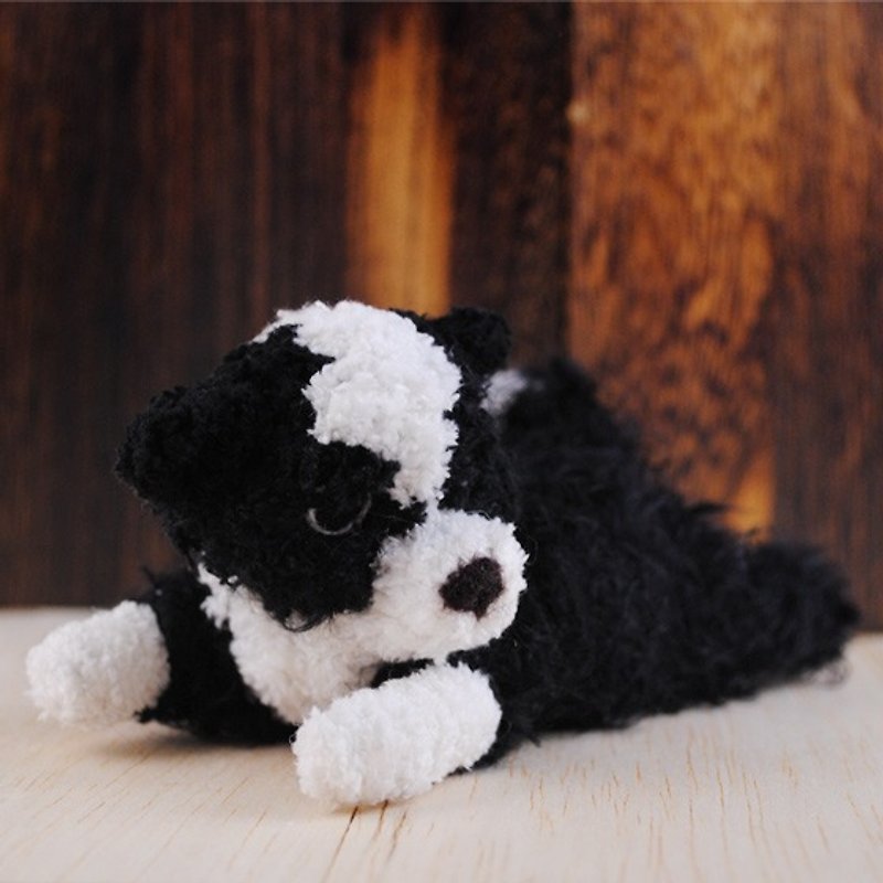 15cm pet cloned [feiwa Fei] lying posture doll handmade doll pet border collie (Welcome to order your dog) - ตุ๊กตา - วัสดุอื่นๆ สีดำ